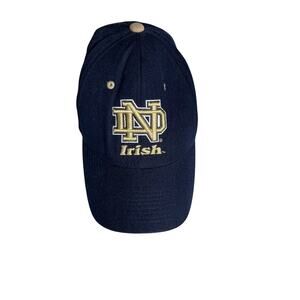 Notre Dame Irish Zephyr Hat 7 5/8 Fitted Wool Blend Cap Navy Gold Logo VTG